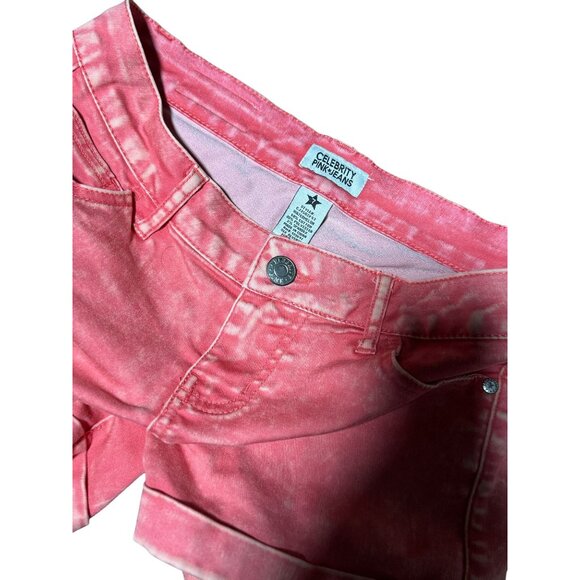 NEW Celebrity Pink Jeans Womens Size 7 Pink Tie-Dye Denim Shorts Size 7 - Picture 7 of 7